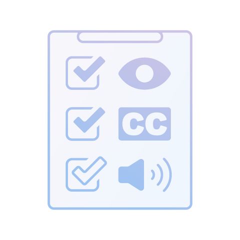 Icon that shows a checklist of accessibility features
