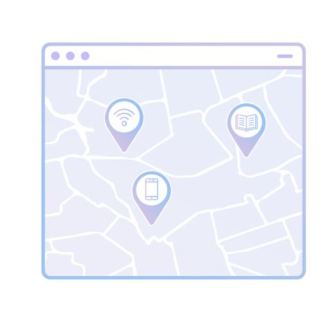 Icon of a map with point locations